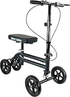 KneeRover Economy Knee Scooter Steerable Knee Walker Crutch Alternative for Foot, Lower Leg and Ankle Injuries with Dual Braking System in Matte Black
