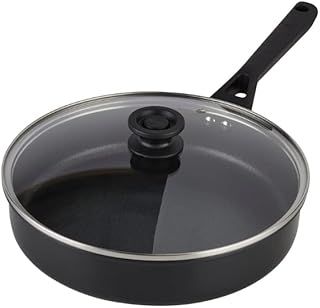 Ninja ZEROSTICK Classic Cookware 26cm Sauté Pan, Non-Stick, Long Lasting Aluminium Sauté Pan, Induction Compatible, Oven Safe to 180°C, Glass Lid, Black CW50126UK