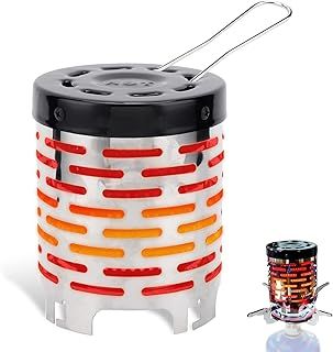 Tent Heater,Portable Gas Heater,Camping Stove Heater Camping Stove Top Heater Attachment,Stainless Steel Tent Heaters with Handle for Outdoor Backpacking Hiking Fishing,4.7x4.7x5.7inch