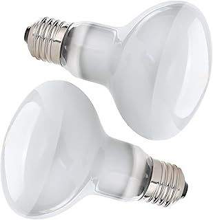 Basking Spot Lamp, 2 Pack 50W Reptile Heat Lamp Bulb, Tortoise Heat Lamp, Natural Light Basking Bulb Light Heat Lamps for Reptiles, Amphibian, Chicks, Puppies Heating Use (White)