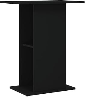 vidaXL Aquarium Stand - Engineered Wood Fish Tank Stand - Black Indoor Aquarium Cabinet with Storage Compartments - 60.5x36x72.5 cm - Assembly Required