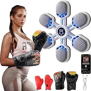 Music Boxing Machine,Smart boxing machine with Lighting,Punching Machine Wall Mounted,Punching Machine for Adults and Kids,Smart Boxing Target Supports Bluetooth,Speed Adjustment