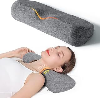 Cervical Neck Pillows for Pain Relief Sleeping, High-Density Memory Foam Neck Bolster Pillow for Stiff Pain Relief, Neck Support Pillow Neck Roll Pillow for Bed Pillow (Dark Gray)