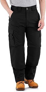 WrightFits Men Falcon Work Trousers - Black & Navy - Heavy Duty Safety Combat Cargo Pants - Cargo & Knee Pads Pockets Triple Stitched - Durable Workwear