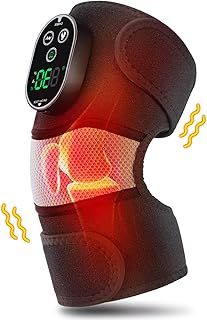 AFDEAL Cordless Heated Knee Brace with Vibration for Knee Shoulder Elbow, Heated Knee Massager for Relaxing Knee Shoulder Elbow, 3 Adjustable Intensity and 6 Heating Levels, 3 Timer Settings