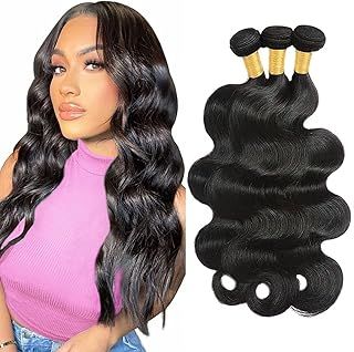 Body Wave Bundles Human Hair Bundles 10A Grade 100% Unprocessed Brazilian Virgin Hair Bundles Body Weave Wavy Bundles Human Hair (10 12 14)