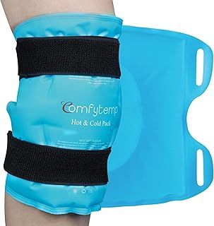 Reusable Ice Pack for Knees with Velcro Fastening, Gel Cold Pack for Knee Injuries, Large Ice Pack for Knee Pain, Cold Hot Therapy for Knee Replacement Surgery, Arthritis, Brusing, Swelling