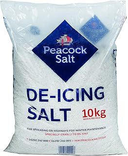 Peacock Salt 10KG Bag White De-Icing Rock Salt for Weeds Clearing Roads Paths and Driveways of Ice and Snow Cleaner Than Grit