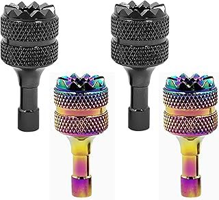 4PCS Drone Controller Stickers, Drone Joysticks Replacement for DJI Mini 3, Mini 4, Air 3, Mavic 3 Pro, RC Smart Controller Aluminum Alloy (Black&Rainbow)