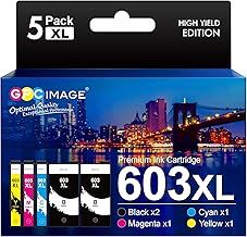 GPC Image Compatible Ink Cartridges Replacement for Epson 603 603XL for Workforce WF-2810dwf 2830dwf 2835dwf 2850dwf XP-3100 XP-4100 XP-2100 XP-2105 XP-3105 XP-4105(Black Cyan Magenta Yellow, 5-Pack)