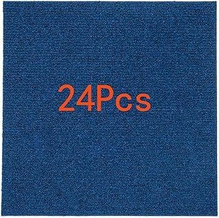 Self Adhesive Carpet Tile, Easy to Peel and Stick Carpet Floor Tile - 24 Tiles/24 sq Ft. (24Pcs-Blue)