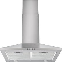 FIREGAS 60 cm Chimney Cooker Hood with Brushless Motor,Stainless Steel Extractor Hood with LED and Recirculating & Ducting System Wall Mounted Range Hood with Recirculating Carbon Filter