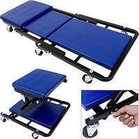 Deuba® 2-in-1 Folding Car Creeper | Mechanics Stool | Padded Crawler Board with Extra Head Padding | 6 Smooth-Running 360° Swivel Wheels | Maximum Load 150kg | Home Garage Workshop | Blue | 36 Inch