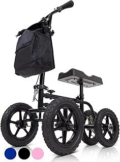 Vive Mobility All Terrain Knee Scooter - Knee Walker for Broken Leg, Foot, Ankle Injuries - Kneeling Quad Roller Cart - Orthopedic Seat Pad for Adult & Elderly