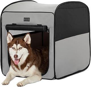 Petsfit Dog Travel Crate for Meduim and Large Dogs,Soft Cage for Travel and Car Use - Pop Up Design，Lightweight and portable Dog Crate，Improved Top Zipper，79.5 x 44 x 67cm
