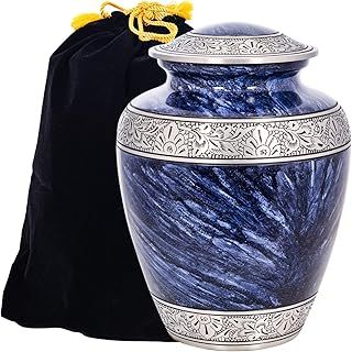 D S Cremation Urn for Human Ashes with Velvet Bag, for Adults up to 100 kgs, Funeral Urns by Divit Shilp (Angel Wings, Adult)