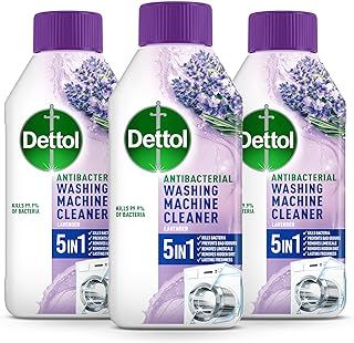 Dettol Washing Machine Cleaner, Lavender, Multipack of 3 X 250ml, Total of 750ml, Washing Machine Mould Remover, Seal Cleaner, Rubber Mould Cleaner, Antibacterial, Disinfectant