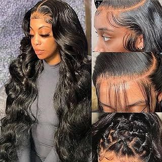 Human Hair Wig, 13x6 HD Lace Front Wigs Human Hair 200% Density,24 inch Body Wave Lace Frontal Wigs for Women Human Hair, Brazilian Virgin Glueless Wig Human Hair Pre Plucked With Baby Hair