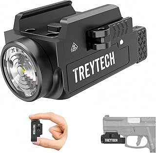 TREYTECH KT-29 800 Lumen Mini Pistol Light LED Compact Tactical Gun Flashlight, USB Rechargeable Rail-Mounte Weapon Light for Pistol Quick Release Light with 1913 or GL Rail, Built-in Battery (Black)