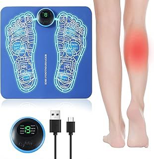 EMS Foot Massager,Folding Portable Feet Massage Machine,Electronic Muscle Stimulatior Massage Mat,8 Modes 19 Intensities Relax Muscles