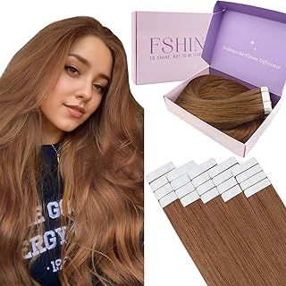 fshine Remy Invisible Tape in Hair Extensions Human Hair 18 Inch Color 1 Jet Black Hair Extensions Glue in Human Hair Skin Weft 50g/20pcs Remy Hair Tape Extension Real Hair
