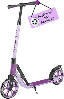 HUDORA BigWheel 205 Advanced Scooter - Comfortable aluminium scooter for up to 100kg - Height-adjustable & foldable kick scooter - Kick scooter for children/teenagers & adults
