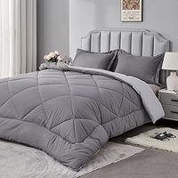 beeweed Double Size Duvet, 13.5 Tog Down Alternative Thick Comforter Set with 2 Shams, Reversible Coverless Duvet Microfiber Soft Warm Bed Quilt for Winter, Machine Washable, 200x200cm