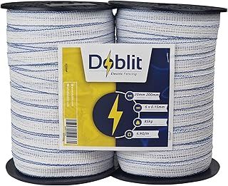 Poly Tape 20mm Twin Pack | Electrifiable Fence Conductor/Permanent & Portable Fencing Ideal for Horse Paddock and Grazing / 200m / (White)