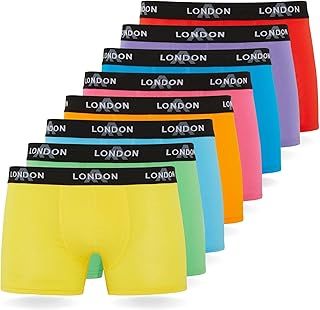 FM London 4/8-Pack Mens Boxers with Elastic Waist - Soft Boxer Shorts Men, Stretch Fit Underwear for Everyday Wear - Fitted Hipster Underwear