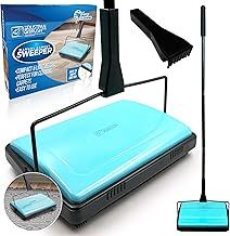 Manual Carpet Cleaner Carpet Sweeper with Detachable Cleaning Comb - Carpet Sweeper Manual for Efficient Cleaning for Carpets, Rugs, and Indoor Floors