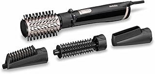 BaByliss AS200E Brush & Style Ionic rotating hot air brush set, 1000 watts, 4 attachments, black, 5-piece set