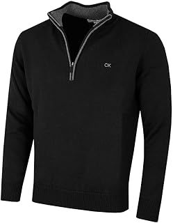 Calvin Klein Mens 2025 Knit Cotton 1/2 Zip Golf CK Top Sweater