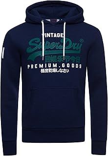 Superdry Men's Organic Cotton Blue Grit Hoodie, Standard Size