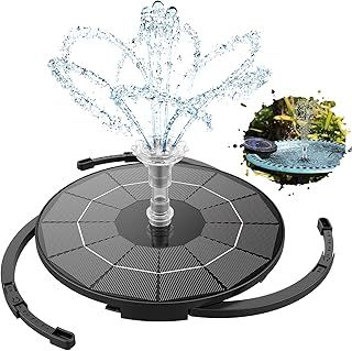 AISITIN Solar Fountain 3.5W Solar Water Feature Round Split Stand Individually Floating Bird Bath with 12 Nozzles Pond Pump and Solar Panel for Pool, Pond, Garden Decoration or Water Feature