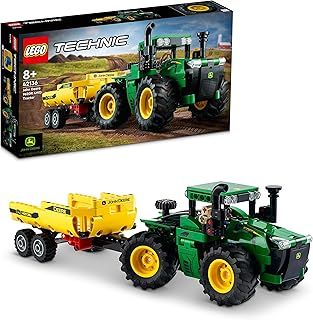 LEGO Technic John Deere 9620R 4WD Tractor Toy with Tipping Trailer, Classic Style Farm Toys for Kids, Boys & Girls 8 Plus Years Old, Collectible Model Building Set 42136