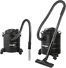 Powersonic Bagless Black 20L Fireplace Ash Vacuum Cleaner/Blower Hoover Wood Burner Vac Collector - Ideal for For Fireplaces, Log Burners, Grills, BBQ's, Fire Pits & Chimineas 1200w