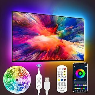 FUPT TV Led Strip Lights,2M RGB Led Lights for TV Led Backlight with App Control,Music Sync,Led Lights for Bedroom,Party,TV,Gaming Room for Christmas Halloween Decorations