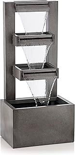 Alpine Corporation Fountain, Metal, Grey, 20" L x 14" W x 43" H