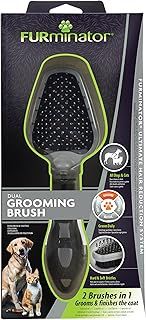 FURminator Dual Grooming Brush for Cats and Dogs