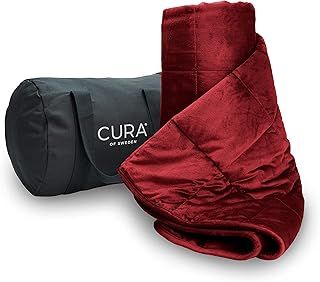 CURA Soft Fleece Weighted Blanket 6kg 140x200 Adult – Maroon Throws for Beds Sofas Armchairs