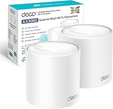 TP-Link Deco X50 AX3000 Whole Home AI-Driven Mesh Wi-Fi 6 System, Dual-Band with Gigabit Ports, Coverage up to 4,500 ft2, Connect up to 150 devices, 1 GHz Dual-Core CPU, HomeShield Security, Pack of 2