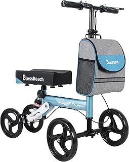 Steerable Knee Walker Deluxe Medical Scooter for Foot Injuries Adult Compact Crutches (WB-2105 Blue)…
