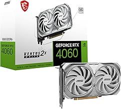 MSI GeForce RTX 4060 VENTUS 2X WHITE 8G OC Gaming Graphics Card - 8GB GDDR6X, PCI Express Gen 4, 128-bit, 3x DP v 1.4a, HDMI 2.1a (Supports 4K & 8K HDR)