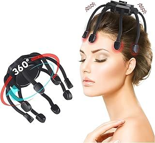 Hair Scalp Massager with 3 Vibrating Contacts, Rechargeable Ultra Scalp Massager, Portable Head Massager for Pain and Anxiety Relief,Stress Relax,Tension,Relaxation,Deep Sleep