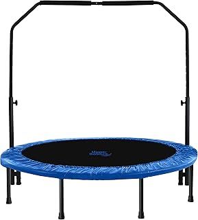 Upper Bounce - Mini Fitness Exercise Trampoline Rebounder Trampette for Gym, Indoor Workout, Cardio, Weight Loss - Foldable, Double Fold & Carry-on Bag or with Adjustable Handle