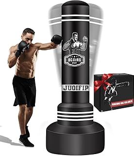 JUOIFIP Free Standing Punching Bags for Adults - 70'' Boxing Bag Inflatable Kickboxing Bag for Training MMA Muay Thai Fitness