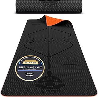 Yogii Exercise Yoga Mat & Resistance Bands Set – Non-Slip 6mm Thick TPE Mat, Travel-Friendly, Perfect for Home & Gym Workouts, Fitness, Pilates – Laser Alignment Guides for Men & Women