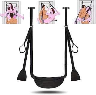 Door Sex Swing Love Slings with Widen Seat Cushion, BDSM Door Hanging Bondage Set Handcuffs Leg Restraints Spreader Adult Toys, Straps Adjustable Max Load 300lbs, Couples Travel Gifts