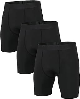 Niksa 1 or 3 Pack Mens Compression Shorts Gym Running Sports Underwear Base Layer Shorts Sports Undershorts Quick-Drying Fabric Men’s Workout Shorts with Compression Fit