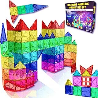 Magnetic Tiles Building Blocks Construction Toys for Boys & Girls 47pc – STEM Learning Educational Toy for Kids Age 3 4 5 6 7 8 Year Old Gift